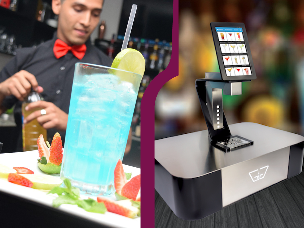machine à cocktail contre barman